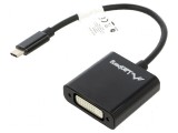 Cablu adaptor USB 3.1 la DVI-I cu mufă USB C nichelată, Lanberg