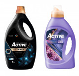 Detergent lichid pentru rufe negre sau de culoare inchisa Active, 6 litri, 120 spalari + Balsam de rufe Active Summer Touch, 1.5 litri, 60 spalari