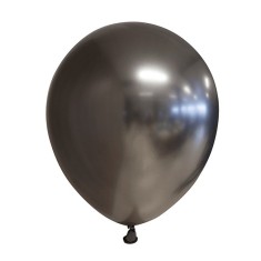 Set 12 Baloane, Cyrax, din Latex Chrome, 30 cm, Negru
