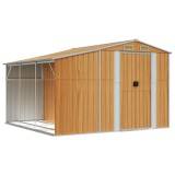 Cumpara ieftin Sopron de gradina, maro deschis, 277x279x179 cm otel galvanizat