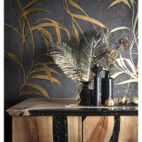 Tapet model frunze cu luciu fin City Glow 34289