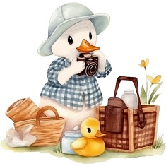 Sticker decorativ, Ratoi la Picnic, Maro, 61 cm, 1290STK