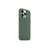 Husa din silicon compatibila cu iPhone 13 cu protectie la camera,silk touch, interior din catifea, Verde inchis