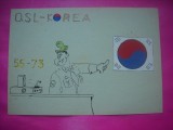 HOPCT 15062 QSL KOREA -GERMANIA--CARTE POSTALA RADIO AMATOR / RADIOAMATORI CARICATURA -CIRCULATA