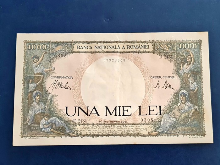 3 bancnote consecutive 1.000lei din 1941