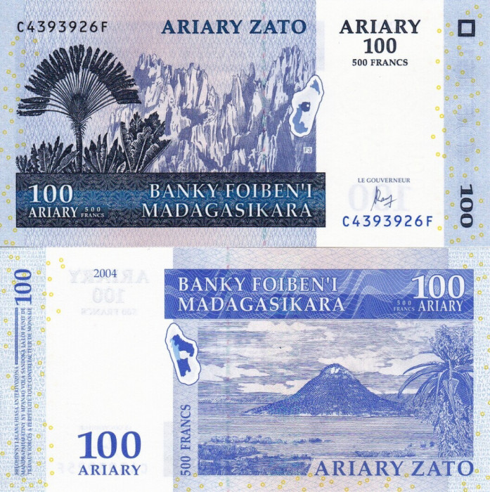 MADAGASCAR 100 ariary (500 francs) 2004 (2016) UNC!!!