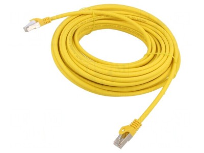 Patch Cord S/FTP Cat 6a Cupru LSZH Galben 20m foto