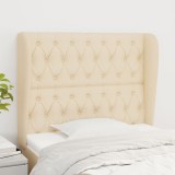 VidaXL Tăblie de pat cu aripioare, crem, 93x23x118/128 cm, țesătură