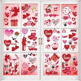 Set de 9 foi cu autocolante de Valentine&#039;s Day Sayala, PVC, rosu, 30 x 20 cm