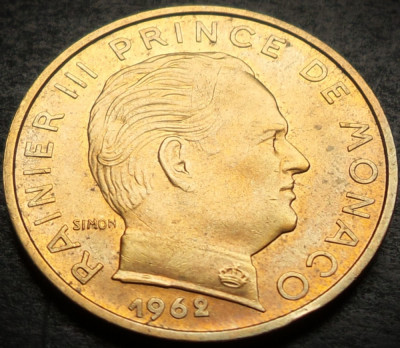 Moneda 20 CENTIMES - MONACO, anul 1962 *cod 4637 - TIRAJ MIC! foto