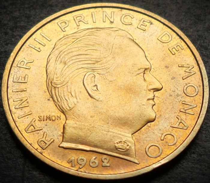 Moneda 20 CENTIMES - MONACO, anul 1962 *cod 4637 - TIRAJ MIC!
