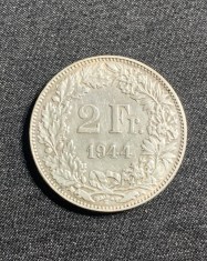 Moneda 2 franci 1944 Elveția argint
