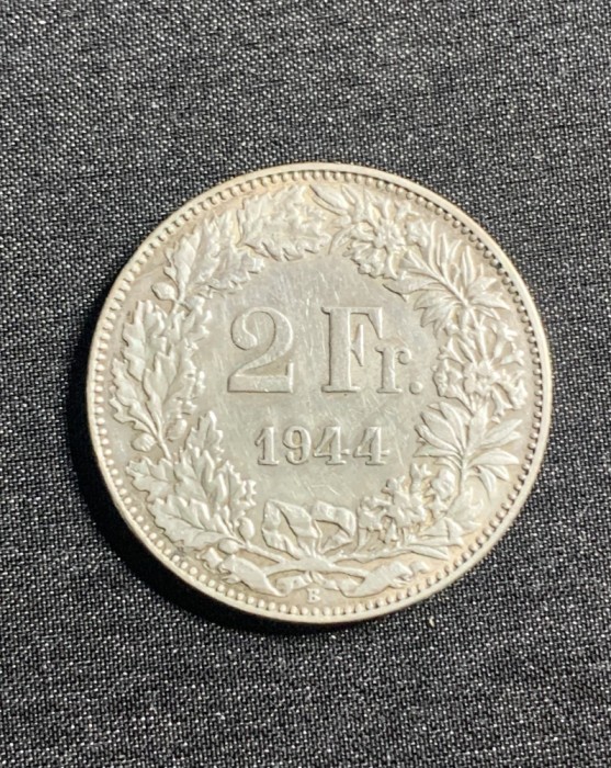 Moneda 2 franci 1944 Elveția argint