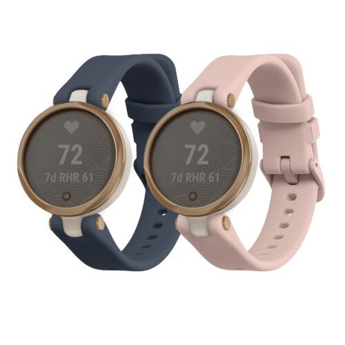 Set 2 curele kwmobile pentru Garmin Lily Sport, Silicon, Albastru/Roz, 61097.02