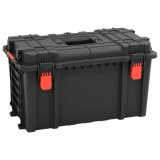 Carcasă Transport Portabilă vidaXL Negru 57x35x32.5cm PP, ABS, Spumă, Valvă Presiune, Roti+M&acirc;ner, Cutie Depozitare Obiecte Valoroase
