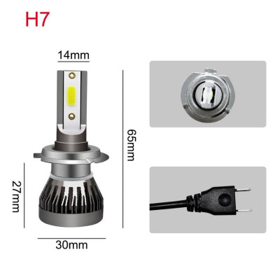 Set 2 LED-uri H7 Mini pentru far masina, 6000k 12V 36W 8000LM&amp;nbsp; foto