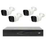 Sistem supraveghere video PNI 4K 8MP cu NVR PoE si 4 camere IP