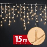 Instalație de Crăciun tip perdea Phenom, 600 LED-uri alb cald, 15 m, 8 moduri de iluminare, timer, IP44