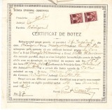 QW13 12 - 1927 - Certificat de botez - Parohia Baraganul - Plasa Medgidia