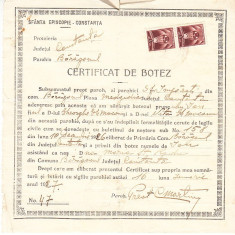 M3 C18 - 1927 - Certificat de botez - Parohia Baraganul - Plasa Medgidia