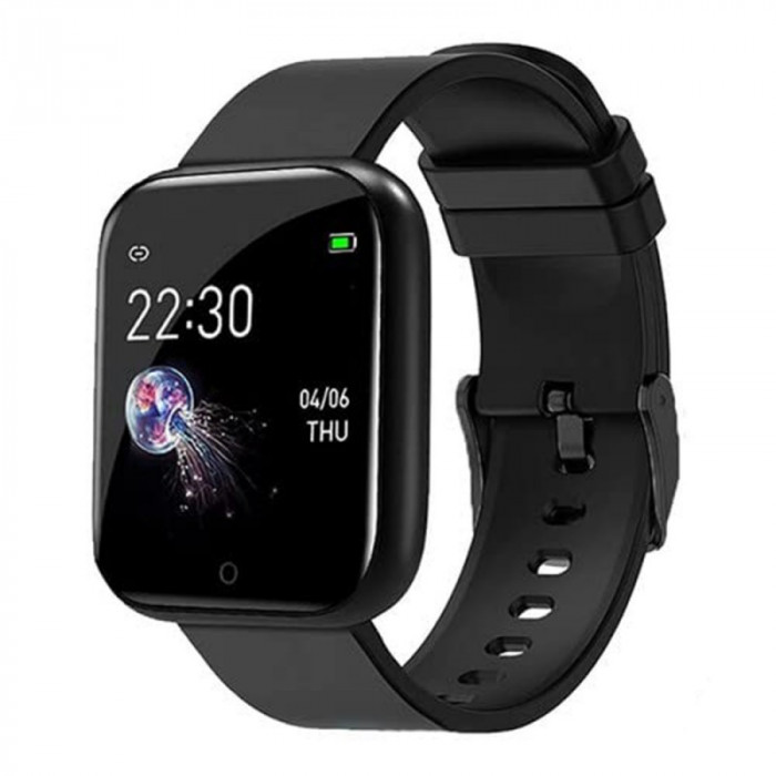 Ceas Smartwatch Techstar&reg; I5, 1.3 inch OLED, Bluetooth 4.0 + EDR, Monitorizare Tensiune, Puls, Oxigenare Sange, Alerte Hidratare, Negru