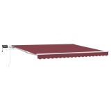Copertina retractabila manual cu LED, visiniu, 400x300 cm