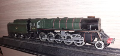 Macheta statica &amp;ndash; 1960 CLASS 9 F 92220 EVENING STAR postament &amp;ndash; 38 cm. foto