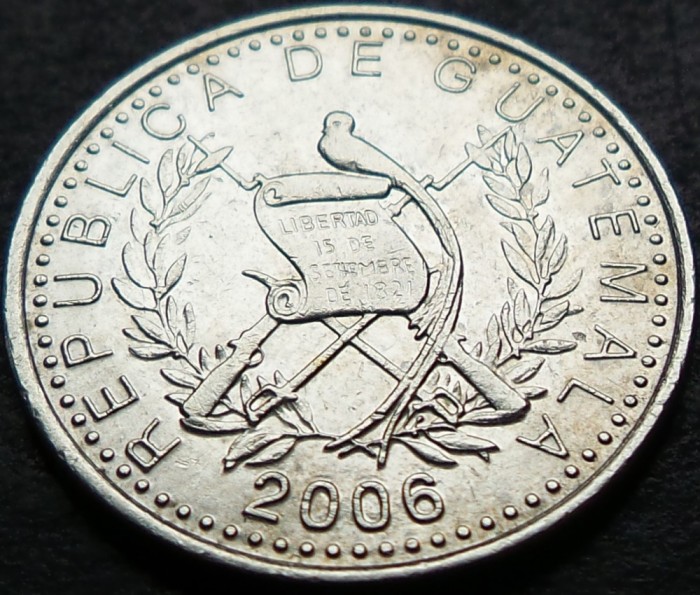 Moneda exotica 10 CENTAVOS - GUATEMALA, anul 2006 * cod 2602 = A.UNC