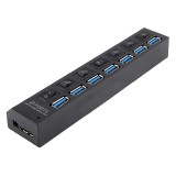 Hub Usb 7 porturi USB 3.0 OEM, Negru