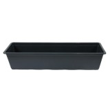 Jardiniera din plastic Carina, interior / exterior, dreptungjhiulara, antracit, 60 x 18 x 12.6 cm