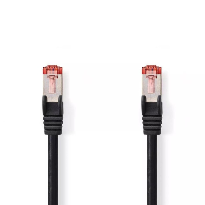 Cablu SFTP Cat6 30m negru RJ45 tata - RJ45 tata Nedis
