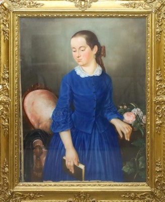 Tanara in Albastru, Biedermeier, cca 1850 foto