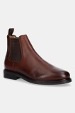 Gant ghete chelsea de piele St Fairkon culoarea maro, 31651089