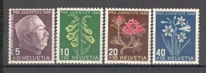 Elvetia.1948 Pro Juventute-Flori de munte KE.19