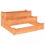 Cumpara ieftin Strat de gradina inaltat, maro, 120x120x56 cm, lemn masiv brad