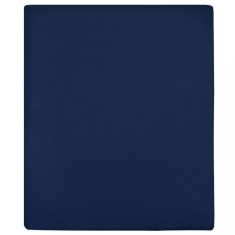 vidaXL Cearșaf de pat cu elastic, bleumarin, 90x200 cm, bumbac 136230