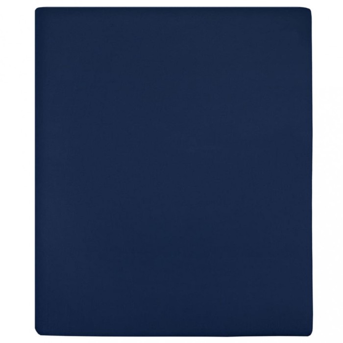 vidaXL Cearșaf de pat cu elastic, 2 buc, bleumarin, 160x200 cm, bumbac