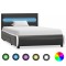 vidaXL Cadru de pat cu LED, antracit, 90 x 200 cm, piele ecologică 284978