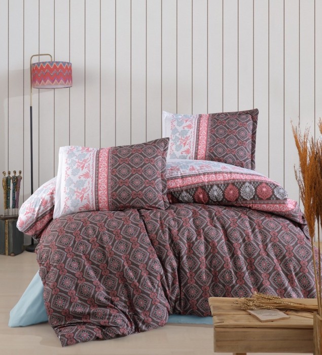 Lenjerie de pat din bumbac 100%, Clasy, pentru pat dublu, model Izgi