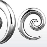Expander spiralat din o&Aring;&pound;el inoxidabil, diferite dimensiuni - Diametru piercing: 2 mm