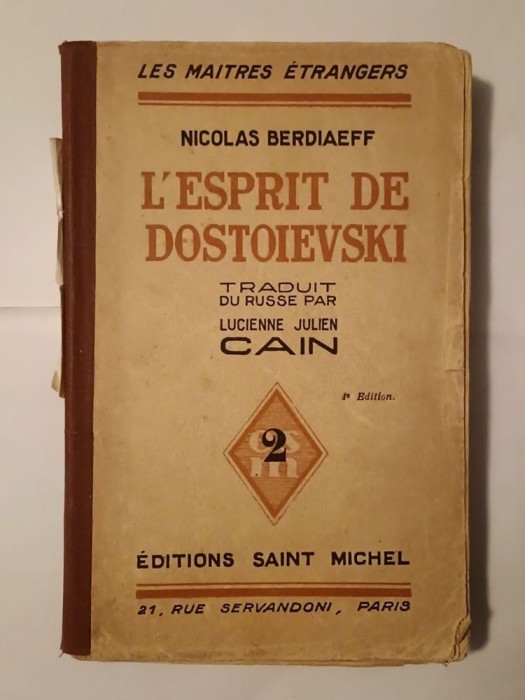 Nicolas Berdiaeff / Berdiaev - L&#039;esprit de Dostoievski (1929)