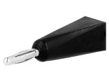 Conector banană 2mm negru 5A pe cablu lipit