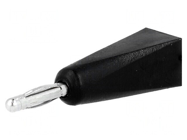 Conector banană 2mm negru 5A pe cablu lipit