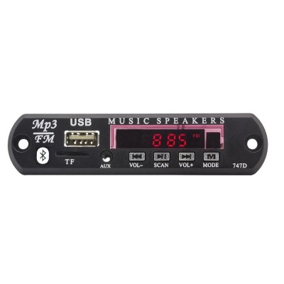 Kit preamplificator radio MP3 afisaj LED, BT, telecomanda MicroSD TF USB foto