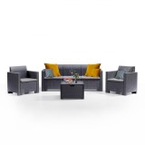 Set mobilier de grădină Nero cu 5 locuri, grafit