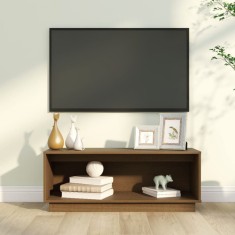 vidaXL Comodă TV, maro miere, 90x35x35 cm, lemn masiv de pin 813832