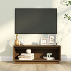 Comoda TV, maro miere, 90x35x35 cm, lemn masiv de pin GartenMobel Dekor