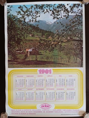 NI361 Calendar de perete ADAS 1981 foto
