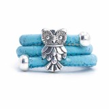 Inel din pluta bleu cu bufnita