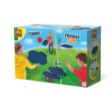 Set Joc Exterior Copii 2 in 1 SES Creative: Tenis &amp; Frisbee, 3 ani+, Bile cu Apa, Baieti/Fete, 30x20x9 cm